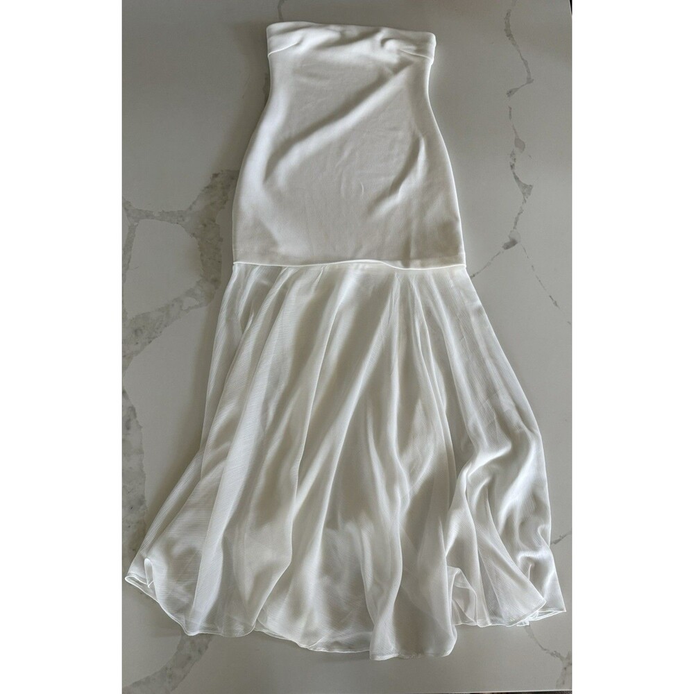 Astr The Label Lizet Strapless Dress Sheer Maxi Overlay S